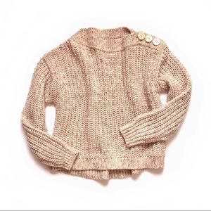 J. Crew Button Detail Chunky Knit Pullover Sweater